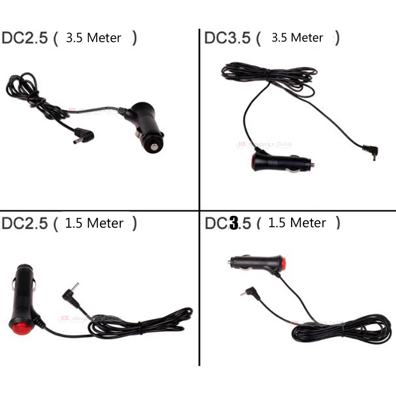

DC12V 2.5 3.5 1.5/ 3.5 Meter Car Cigarette Lighter power cord Socket Plug Charger Connector LED On Off Switch