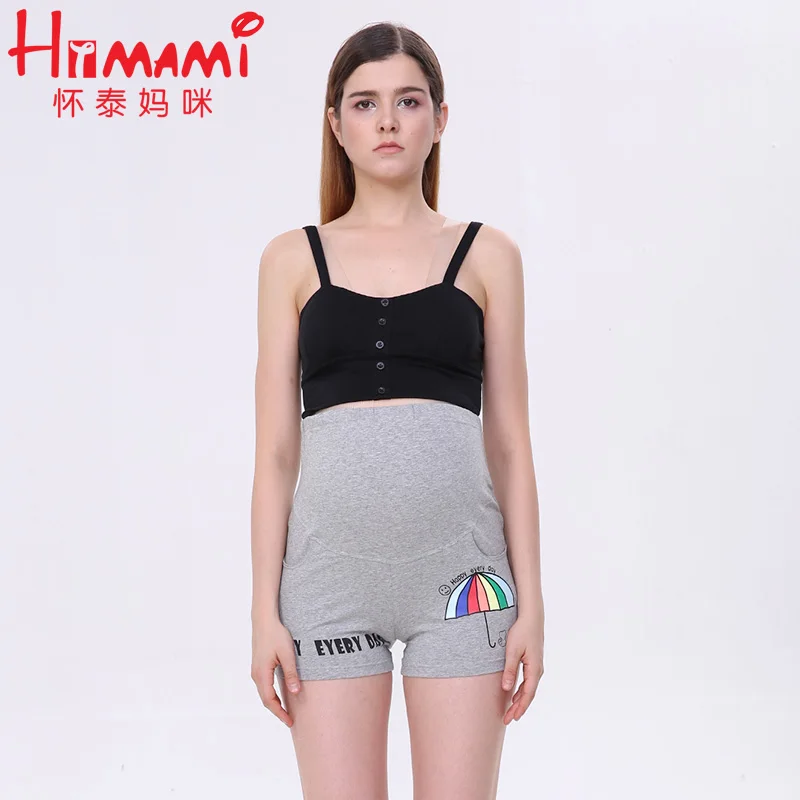 Summer Embroidery Cotton Maternity Shorts for Pregnant Women Sports