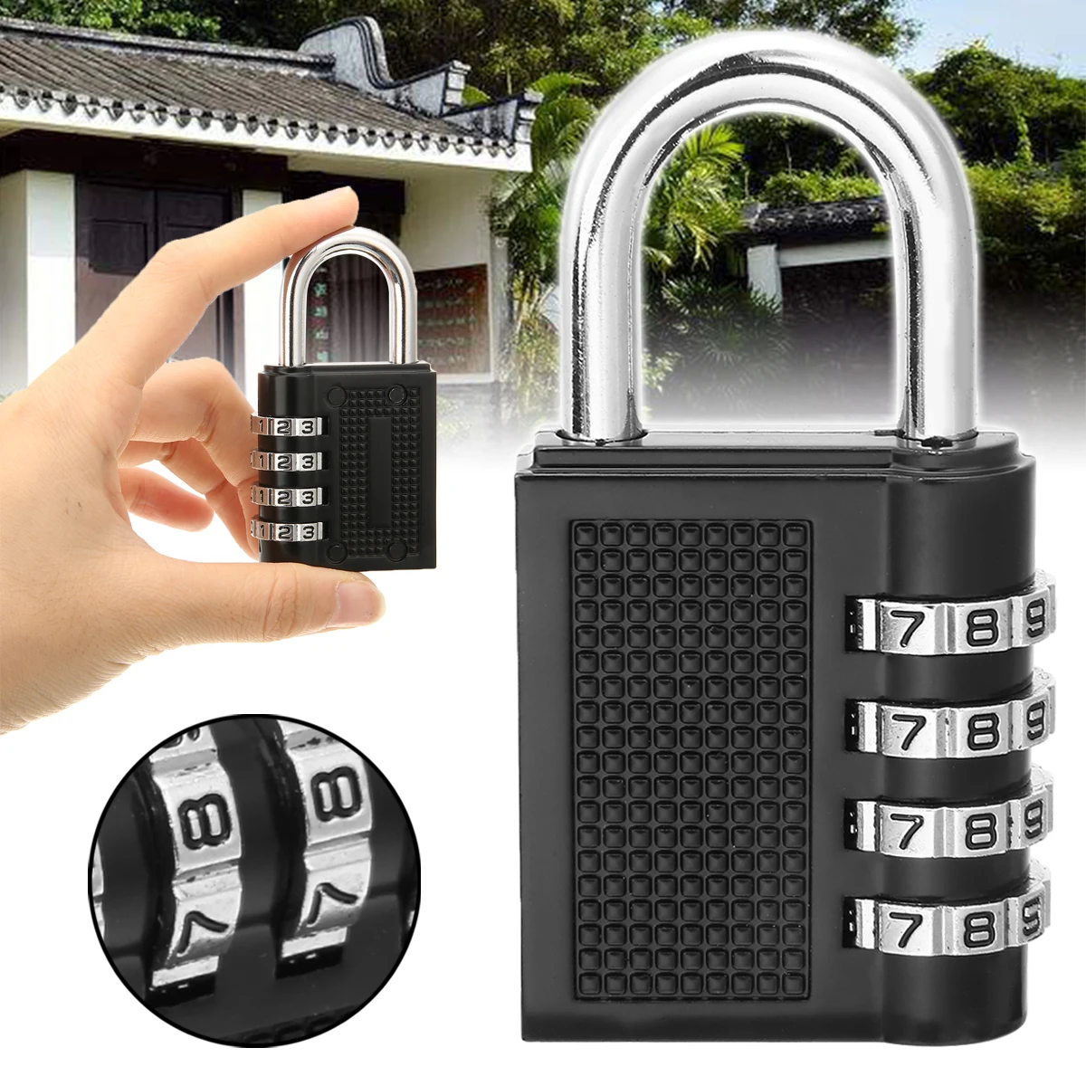 Zinc Alloy Combination Padlock Weatherproof Security Lock Heavy Duty 4-Digit Combination Lock For Outdoor And Indoor
