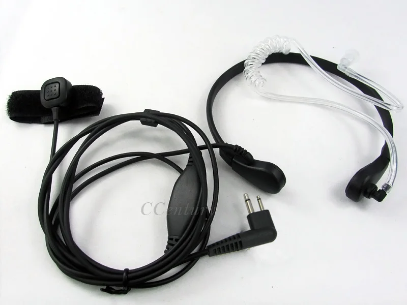 

XQF 2-Pin FBI Throat Vibration Microphone Earpiece Headset PTT for Motorola Two Way Radio CP040 EP450 CP180 CP185 Walkie Talkie