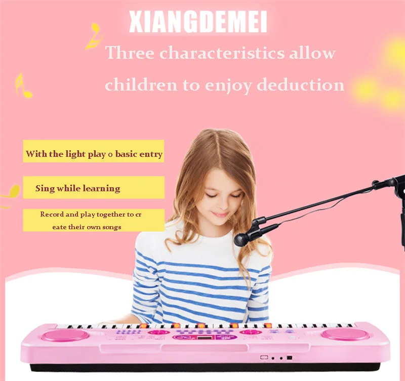 

Children's Keyboard 61 keys beginner's entry piano piano 3-6-12 years old baby teaching puzzle