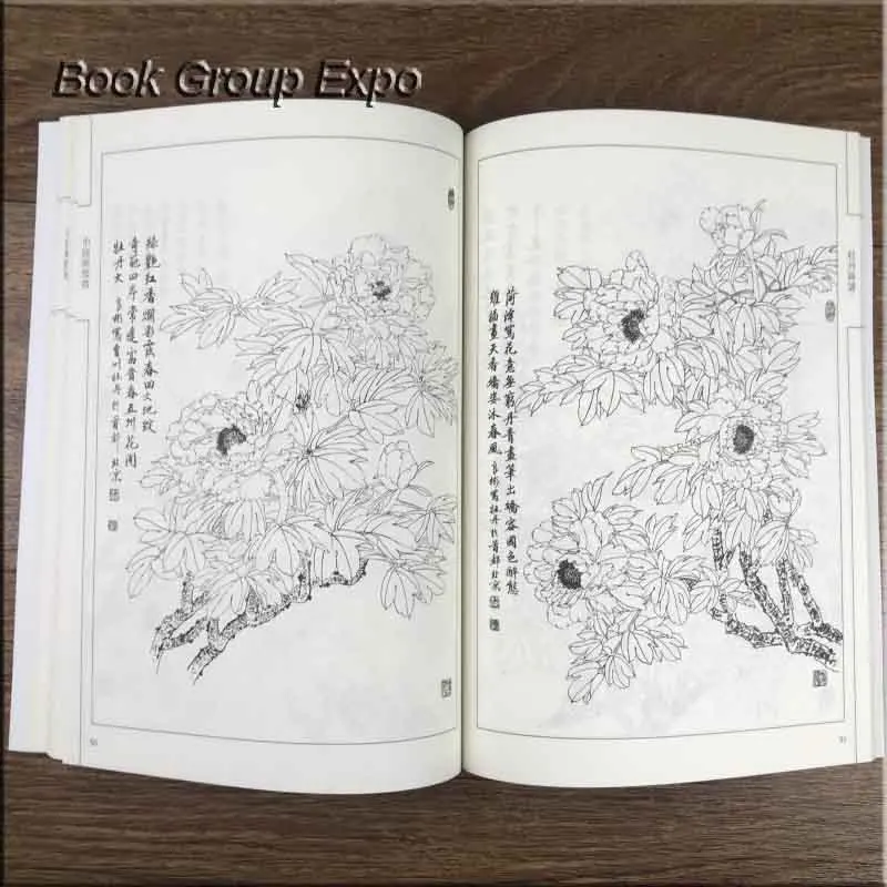 Китайская книга для рисования: Пион Хуа ПУ 94 страниц|chinese book|book bookbook chinese |