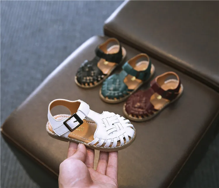 Модные детские сандалии; детская обувь; летняя кожаная обувь в Корейском стиле; детские сандали для девочек; Baotou sanda