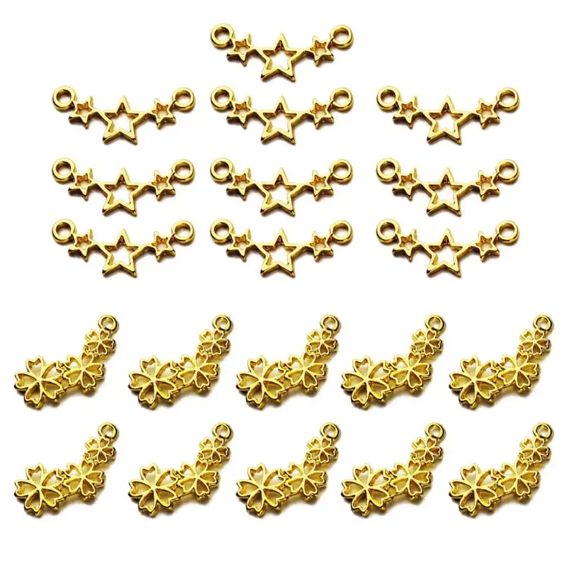 

10Pcs Star Flower Connector Blank Resin Frames Open Bezel Setting Jewelry Making