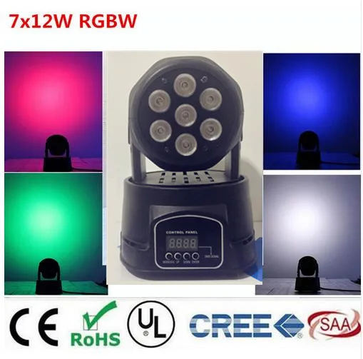 America CREE LED led wash mini moving head light 7x12w rgbw 4in1 leds advanced DMX 9/14 channels dj band lights America CREE LED led wash mini moving head light 7x12w rgbw 4in1 leds advanced DMX 9/14 channels dj band lights