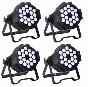 

4xlot Whlesales 18*10W 4in1 RGBW Led Par Can Stage Lights High Power DMX512 DJ Disco Equipments Effect Strobe Laser Lighting