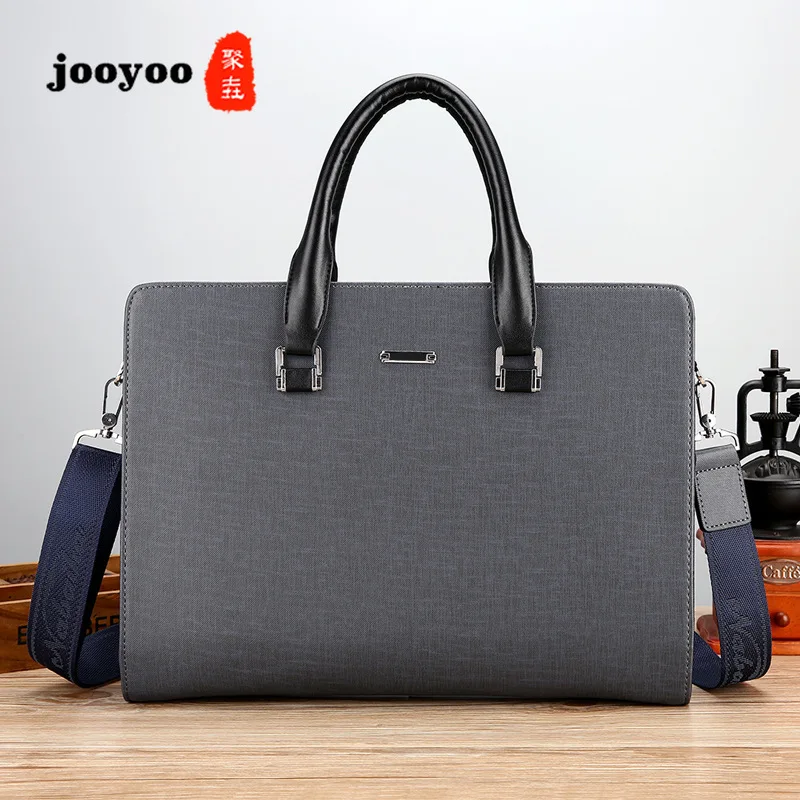 

Solid Color Men's Pvc Large Capacity Briefcase Wear Resistant Man Bag Business Handbag Computer Bag Portfolio Bag for Men Gifts