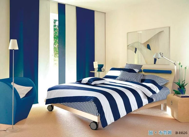 steek Dat Achtervoegsel Blauw wit gestreepte europese beddengoed dekbed set koning queen size  dekbedovertrek sprei bed in een zak vel modemerk _ - AliExpress Mobile