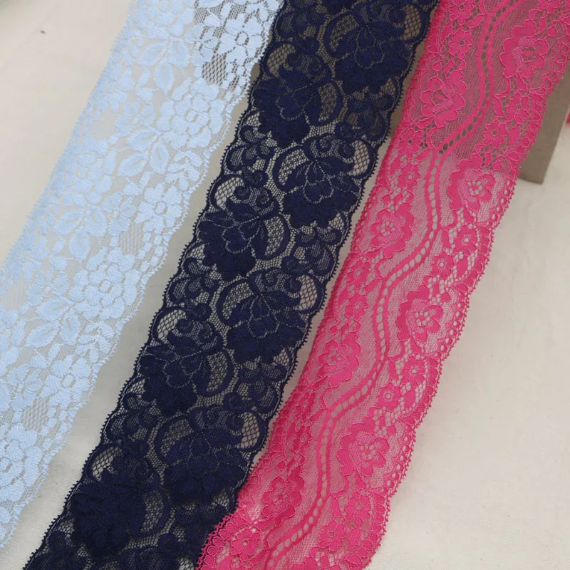 Эластичная кружевная ткань 10 ярдов 7 см 3 вида цветов|lace withe|stretch elastic lacestretch lace |