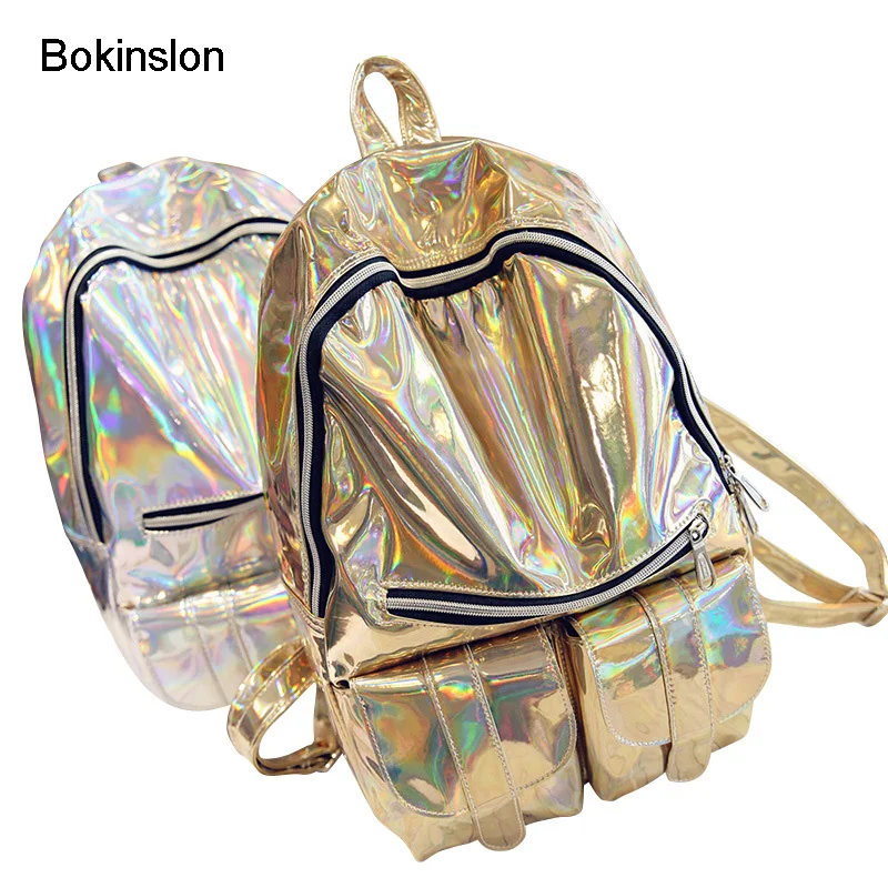 

Bokinslon Backpack Bag Women Fashion PU Leather Womens Brand Backpack College Wind Casual Women's Travel Backpack