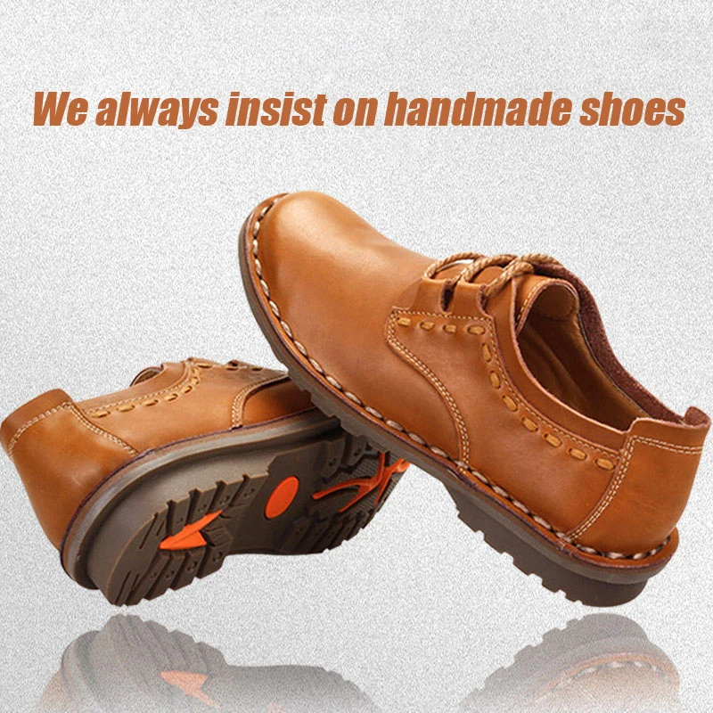 ZFTL New Men Casual shoes men's Handmade business shoes Genuine Leather lace-up male loafers Wear-resistant and breathable 031