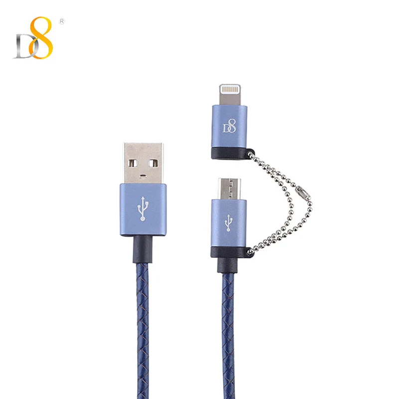 D8 Mfi сертифицированный 2 в 1 Micro-USB Lightning с бусинами для быстрой зарядки и передачи
