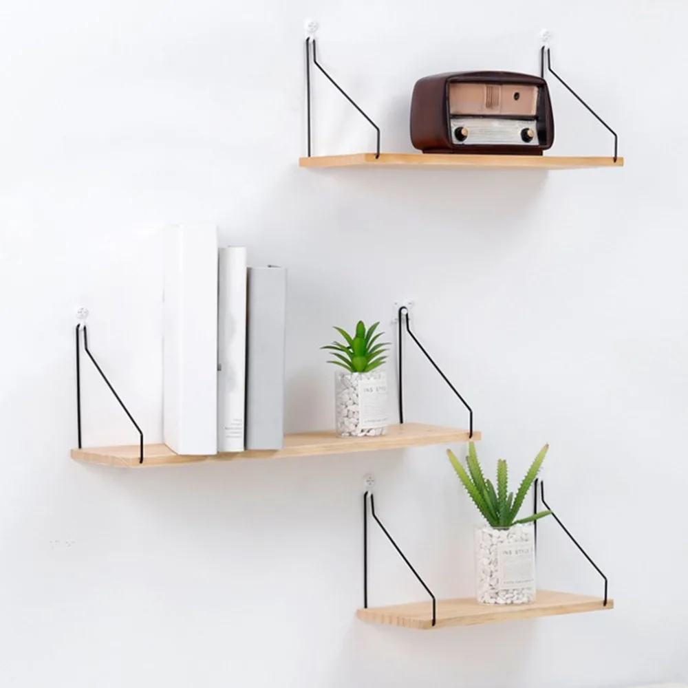 

Geometric Shape Wooden Wall Shelf Wall Mounted Storage Rack Organization For Bedroom Kitchen Home Decor Kid Room Decoration