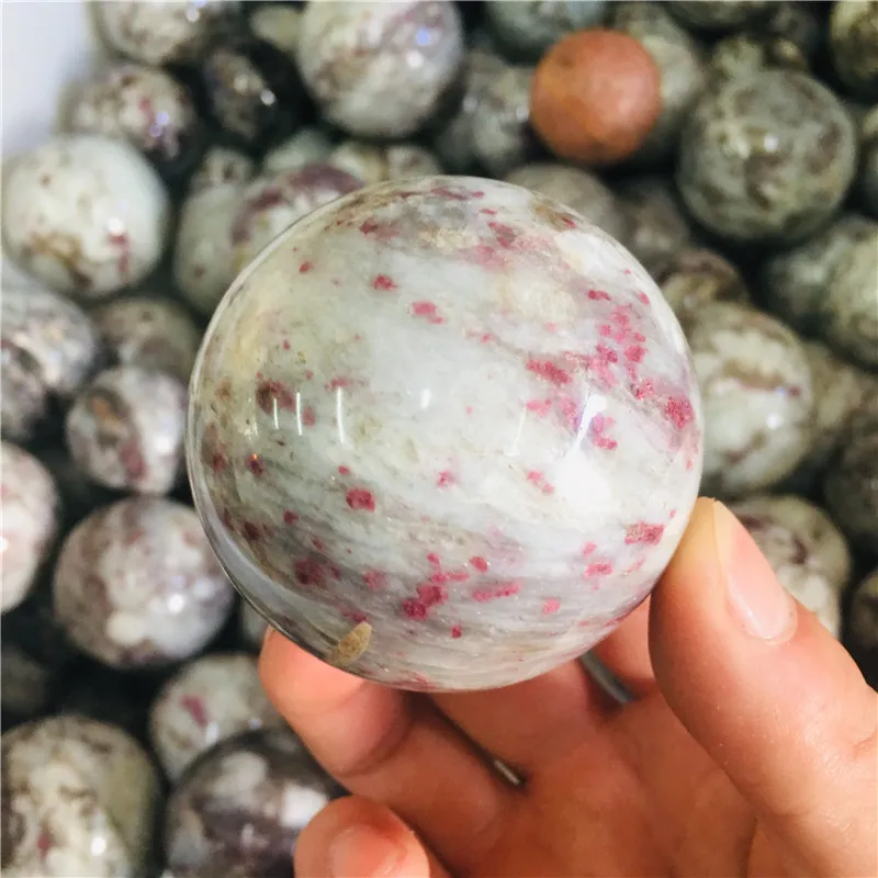 6cm Natural crystal red tourmaline ball home decoration ball 6cm Natural crystal red tourmaline ball home decoration ball