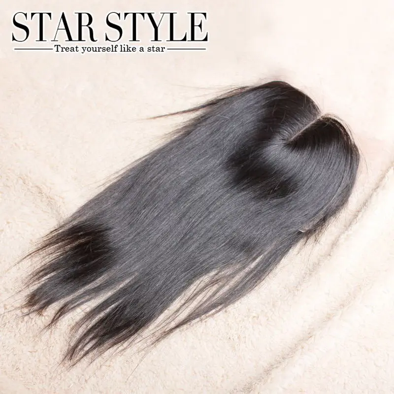 

Star Style Hair Closure brazilian virgin hair 4X4 size swiss lace  closure straight hair no tangle no shedding Free shipping