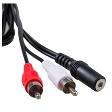 Акция! 3.5 мм Женский для 2 RCA MALE Jack аудио-видео кабель 1.5 м