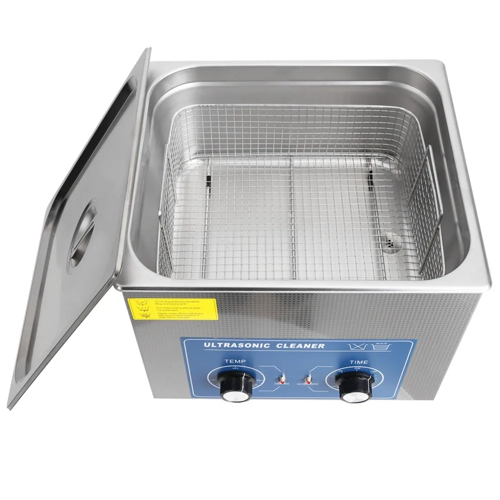 

220V 2L 3L 6L 10L 14L Stainless Steel Mechanical Ultrasonic Cleaner Bath Heated & Timer Cleaning Tank Machine with Basket