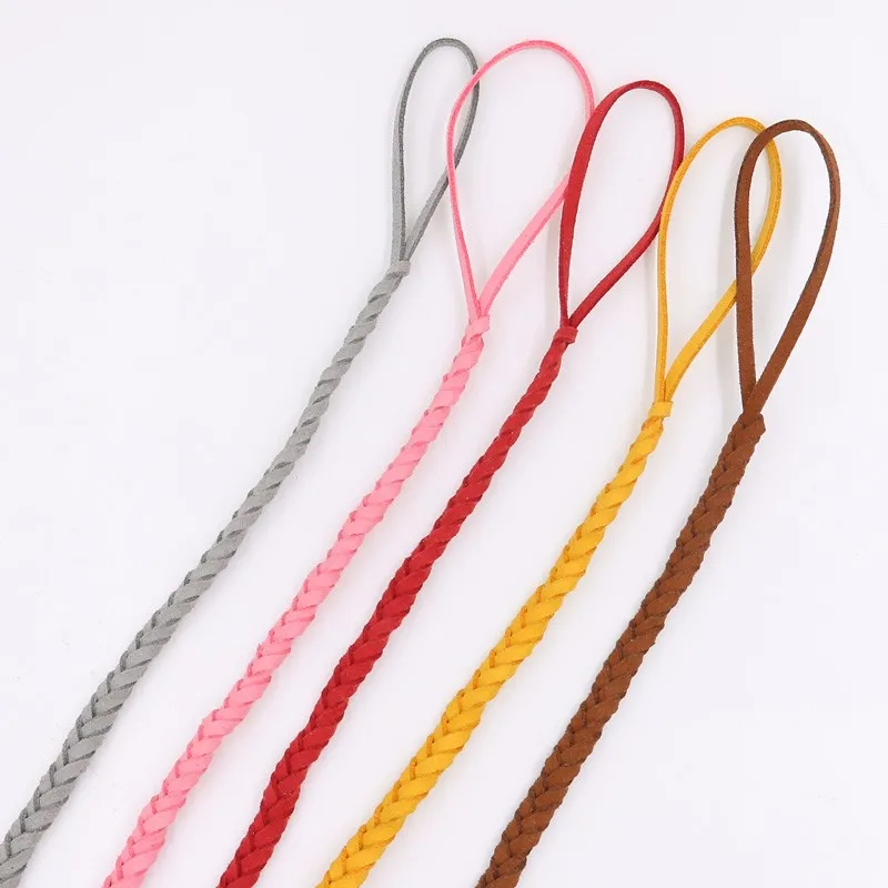 Baby Leather Pacifier Clips Chain Pacifier Holder Braided Clip Colorful Ribbon Convenient For Infant Baby Kids Feeding 26cm