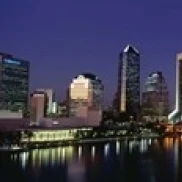 Buildings Lit Up At Night  Jacksonville  Florida  USA Poster Print (36 x 12)