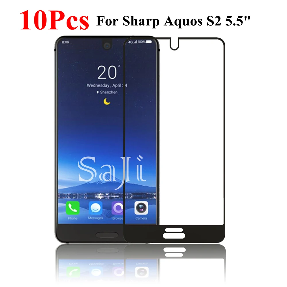 

10Pcs Full Cover Screen Protector For Sharp Aquos S2 Full Coverage Protective Film Tempered Glass For sharp S2 FS8010