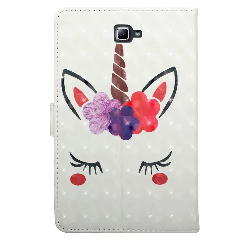 Wekays For Samsung Tab A6 10.1 T580 Cartoon Unicorn Leather Case For Samsung Galaxy Tab A 6 2016 10.1 T585 SM-T585 Cover Cases