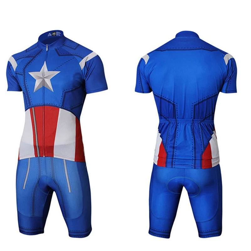 Camiseta de ciclismo corta para Hombre Ropa de ciclismo Superman Spiderman Super Hero ropa de bicicleta seca maillot ciclismo tour de Francia