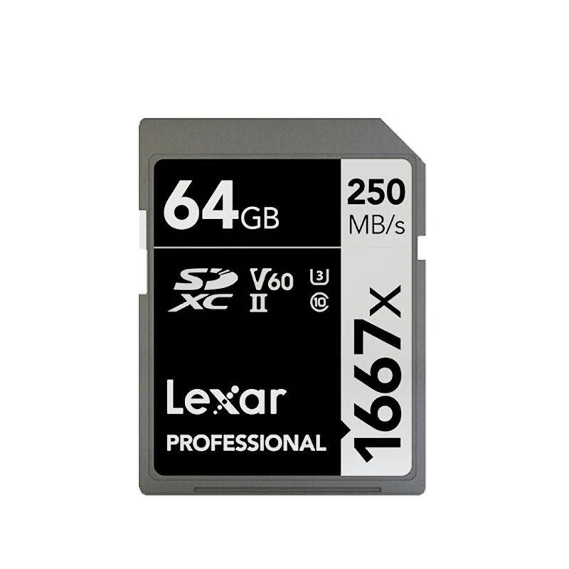 Lexar 1667X sd-карта 128 Гб 64 Гб 256 Гб класс 10 U3 V60 карта памяти 64 128 ГБ 250 Мб флэш-карта памяти SD карта памяти для камеры SDXC SDHC - Емкость: SD1667X-064G