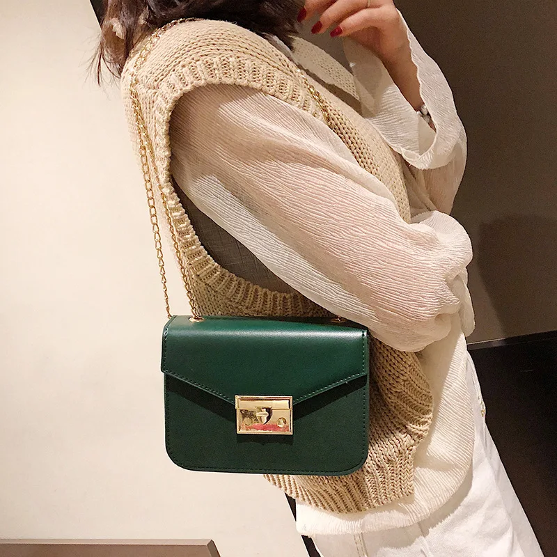 

2019 Spring New Korean version hundred INS flow chain lock female bag girl shoulder crossbody bag