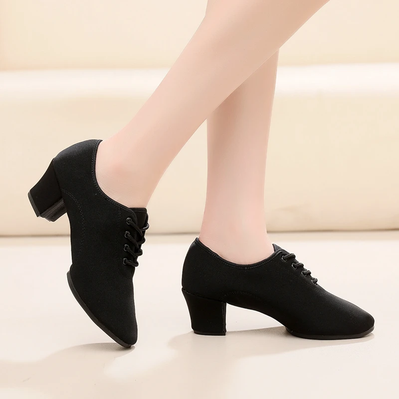 Women's Leather Latin Dance Shoes Ballroom Dancing Shoes Soft Sole Sailor Dance Shoes Adult Practice Dance Shoes Of Cloth