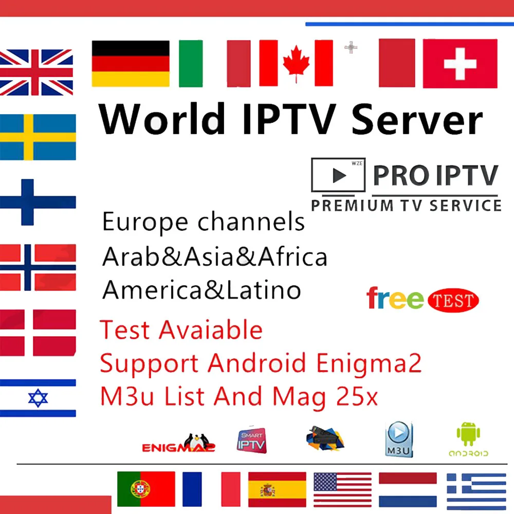 Бесплатный тест IP tv Испания подписка 1 год IP tv Португалия Abonnement IP tv подписка M3U с Германия, Франция для Smart tv Enigma2