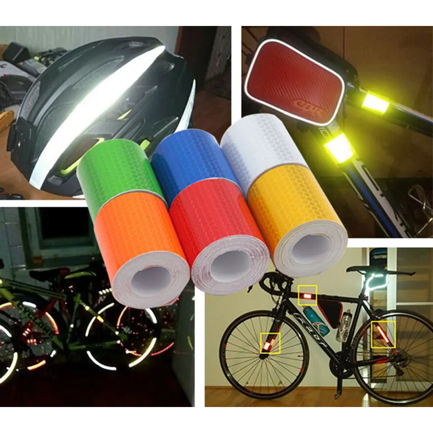 Cinta adhesiva pegatinas película bicicleta ciclistas ciclismo reflector 1 unid. 