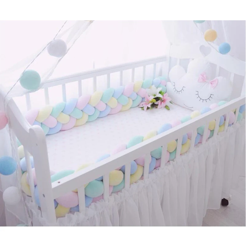 100cm/200cm/300cm Nordic Newborn Baby Bed Bumper 4 Braid Knot Handmade Long Plush Baby Crib Protector Infant Room Decor 100cm/200cm/300cm Nordic Newborn Baby Bed Bumper 4 Braid Knot Handmade Long Plush Baby Crib Protector Infant Room Decor