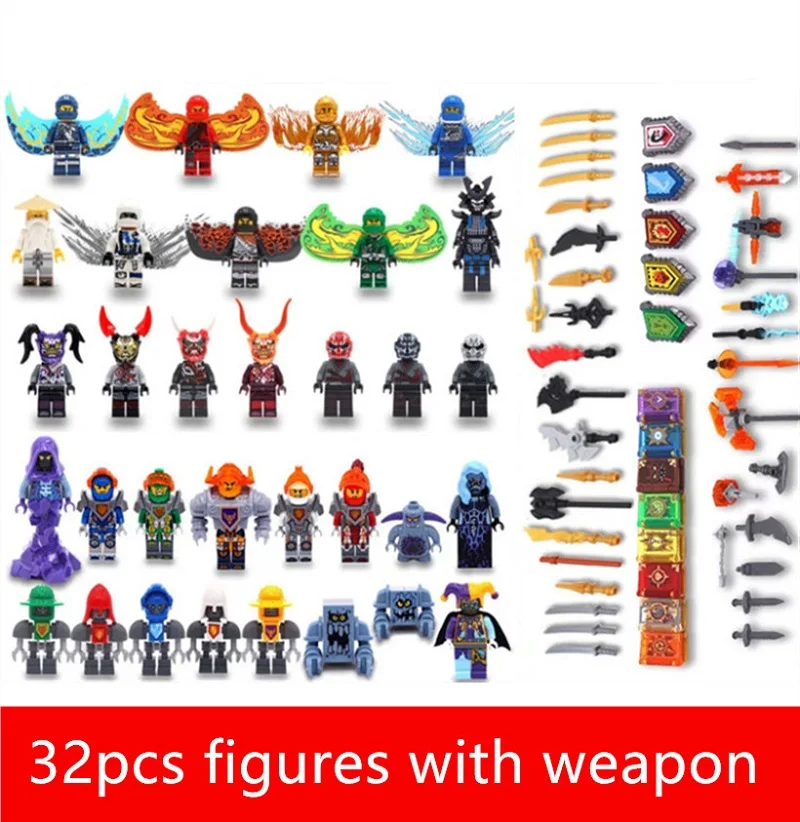 Online 40 stücke Legoed Stück Ninjagoinglys Mini die Figuren Meister Wu von Spinjitzu Lioyd Garmadon Armee Ninja Beste Geschenk für Kinder