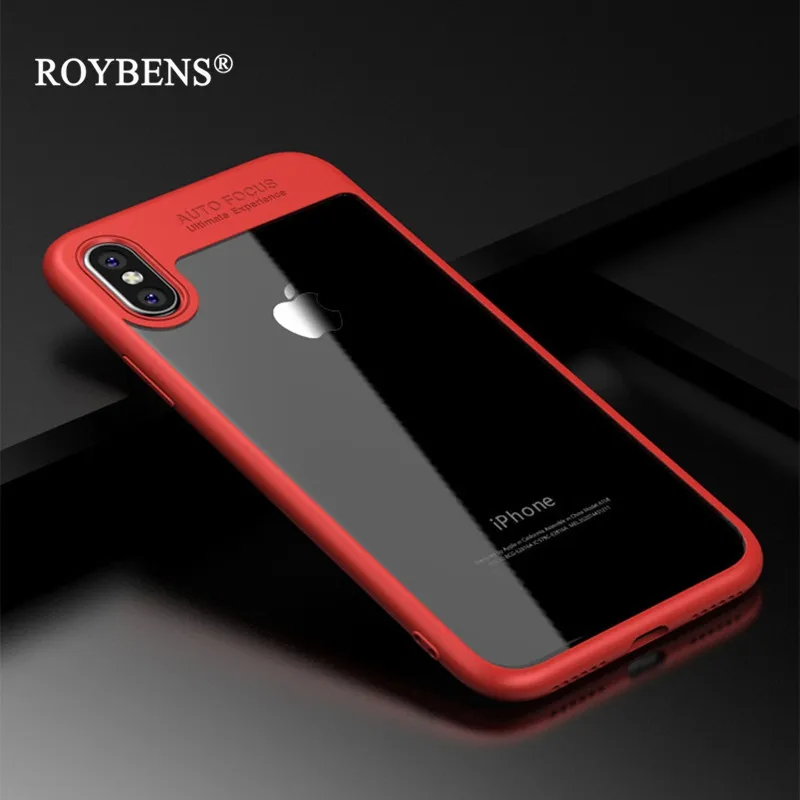 Прозрачный жесткий чехол для ПК IPhone X XR XS Max прозрачная задняя крышка гибридный из