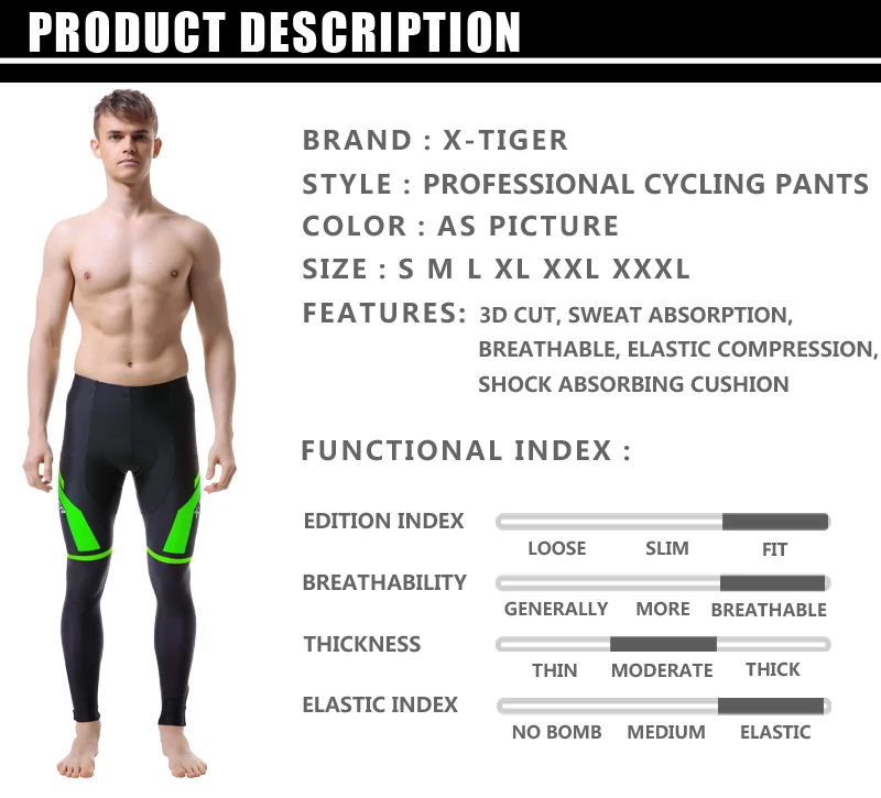 X-Tiger мука зеленые велосипедные брюки с 5D гелевой накладкой для езды на велосипеде брюки велосипедные брюки лайкра велосипедные штаны