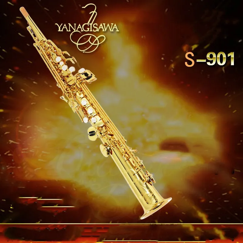 

YANAGISAWA S901 B flat Soprano saxophone High Quality musical instruments YANAGISAWA Soprano Sax With case and accessories