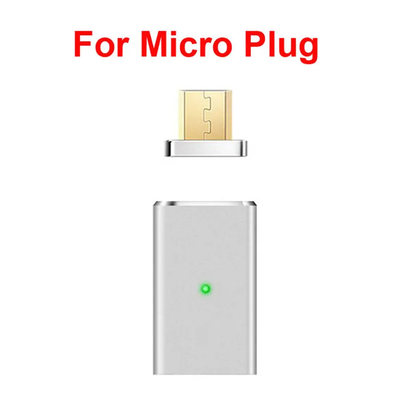 Магнитный Micro USB Женский к type C/для Lightning/Micro Мужской соединитель конвертер USB-C Android Магнитный телефонный адаптер металлический штекер - Цвет: Silver For Micro