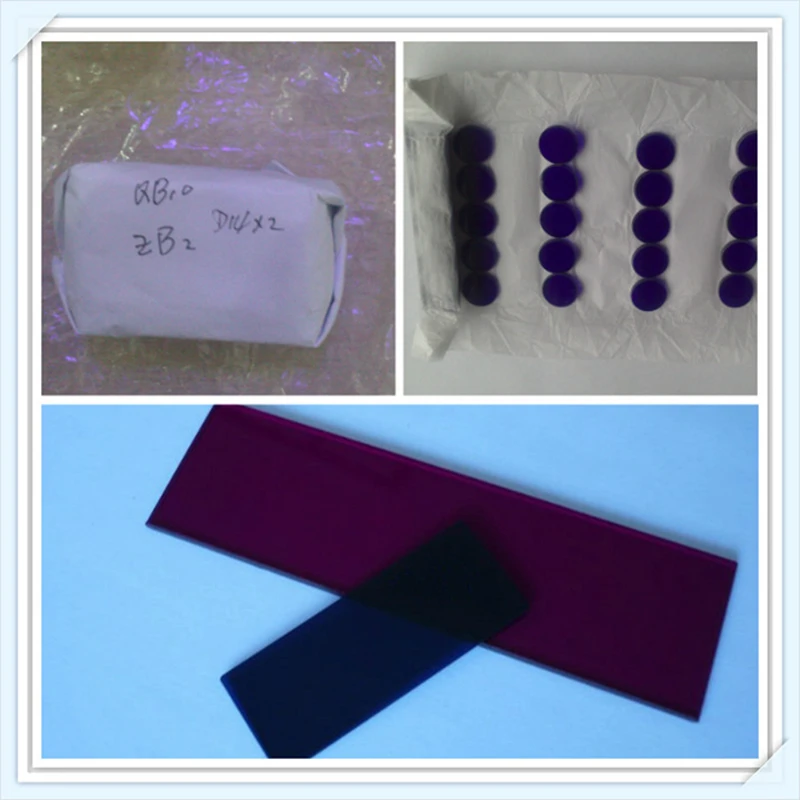 

colored glass pieces optical B-390 ZB1 violet glass filter