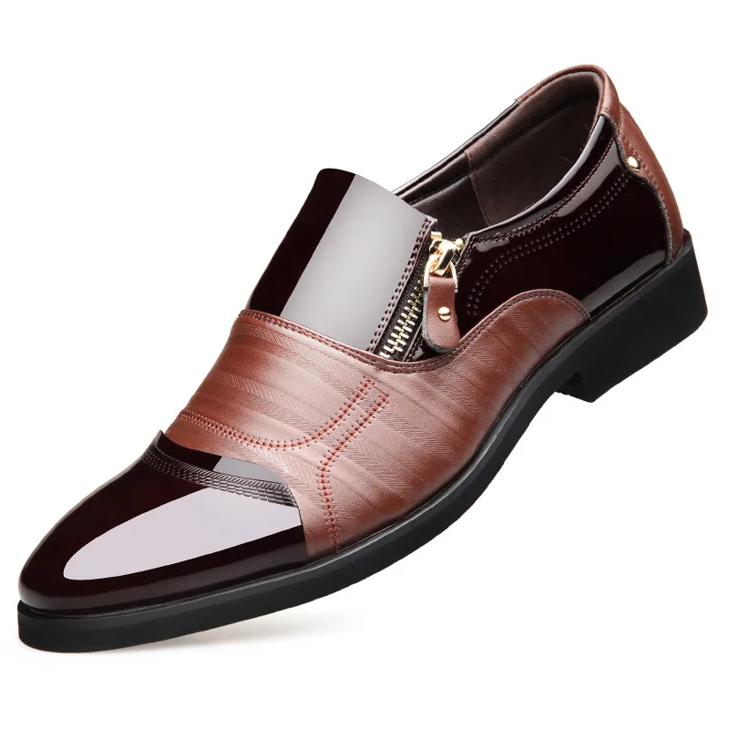 Dwayne New Spring Fashion Oxford Business Men Dress Shoes High Quality Soft Casual Breathable Men's Flats Zip Men's Suit Shoes Dwayne New Spring Fashion Oxford Business Men Dress Shoes High Quality Soft Casual Breathable Men's Flats Zip Men's Suit Shoes