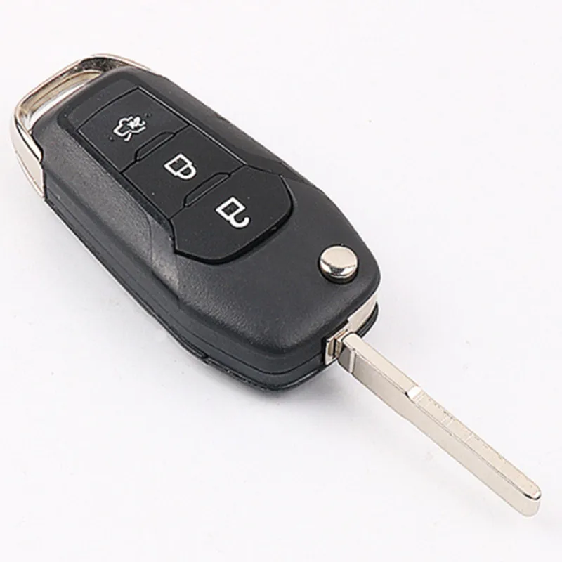 

DAKATU 3 Button Flip Folding Remote Key Case Shell For Ford Escort Mondeo Everest With HU101 Key Blade Fob Key Blank Cover