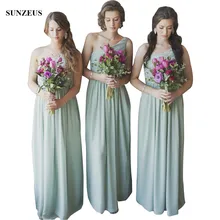 Elegant One Shoulder Chiffon Bridesmaid Dresses With Pleated Corset Simple Long Party Gowns For Wedding gaun pesta dewasa BDS012