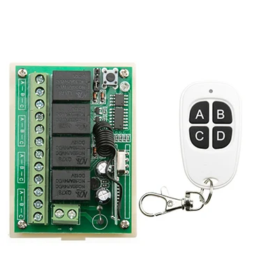 

DC12V 4CH 10A RF Wireless Remote Control Switch System teleswitch transmitter & receiver relay Receiver Smart Home Switch