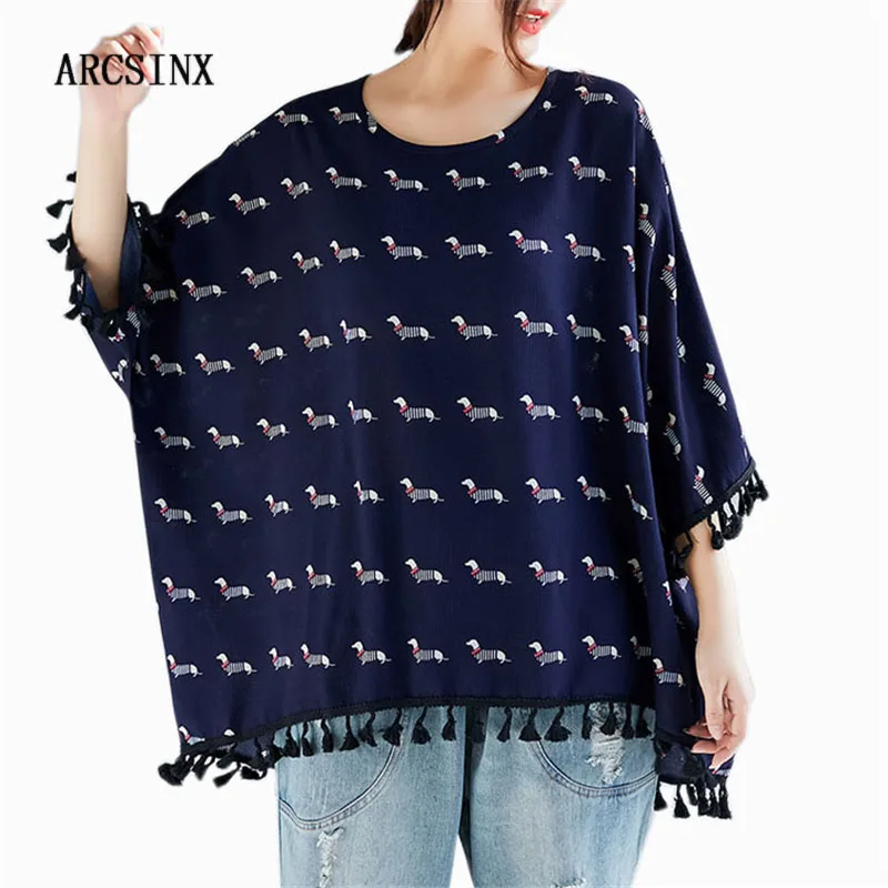 

ARCSINX Kawaii Oversized T-Shirt Women 5XL 6XL 7XL 8XL 9XL Fashion Batwing Sleeve Women's T-Shirt Cute Dog Summer T Shirt Women