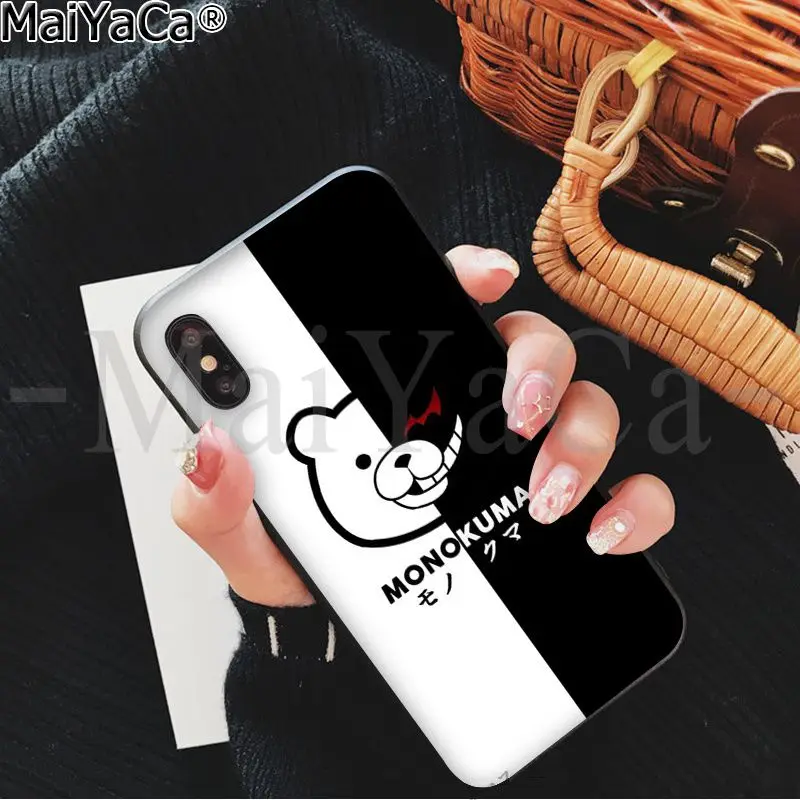 MaiYaCa Danganronpa Monokuma ТПУ черный чехол для телефона чехол для iPhone 5 5Sx 6 7 7plus 8 8Plus X XS MAX XR