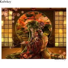 На заказ 5D DIY Алмазная картина полная квадратная картина из страз Алмазная мозаика японское кимоно мозаичный декор, набор в подарок