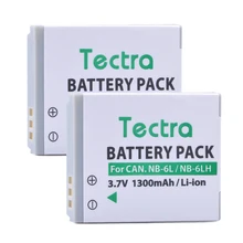 Tectra 2 шт 1300 mAh NB-6L NB-6LH Батарея для Canon PowerShot sx230 D10 D20 sx260 ELPH 500 HS S90 SD770 SD980 NB6L Батарея