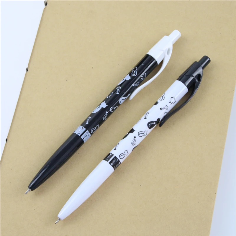 Ручка шариковая черная/белая 0 5 мм 2 шт./компл.|ballpoint pen|cat ballpoint penpen kawaii |