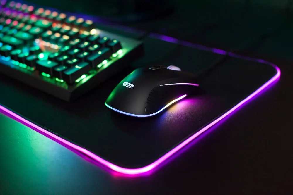 DarkFlash 800*300 мм RGB коврик для мыши Клавиатура коврик Регулируемый цвет игровой коврик контроллер
