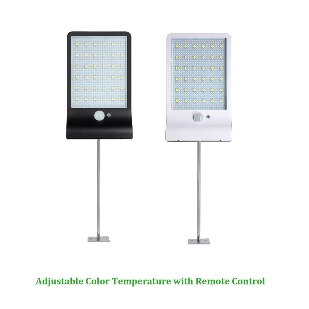 

48/36 LED Solar Power Street Wall Lamp Waterproof Auto PIR Motion Sensor Solarl Light Adjustable w metal pole garden countrysid