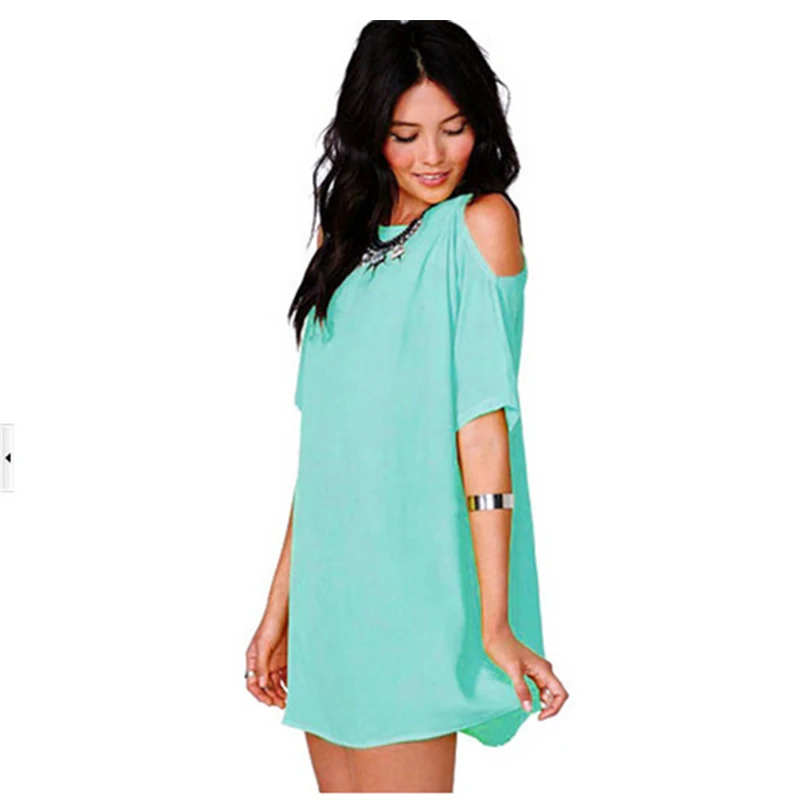 

S-3XL 2018 Summer Dress Women Solid Chiffon Dress Hollow Out Boho Style Short Beach Dress Sundress Casual Shift Dresses Vestido